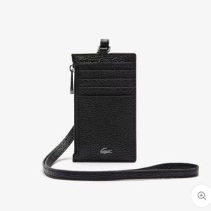 Lacoste Leather Zip Card Holder